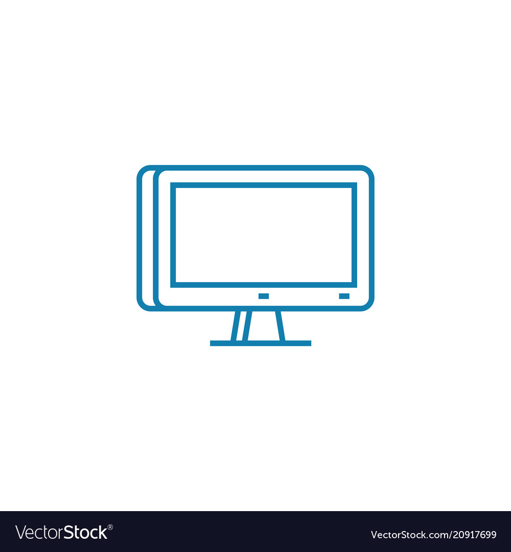 Pc display linear icon concept line vector image Pc display linear icon concept line
