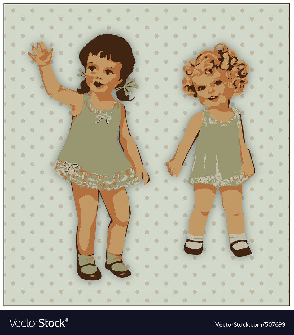 Retro Dolls in Vintage Dress