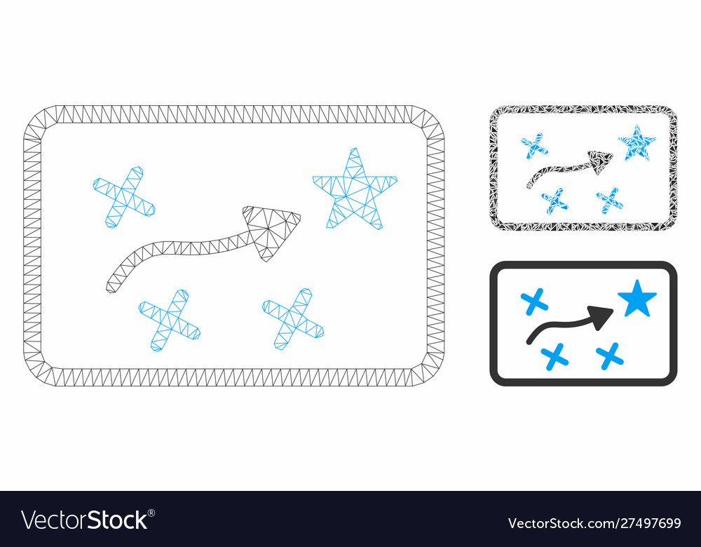 Route map mesh 2d model and triangle mosaic