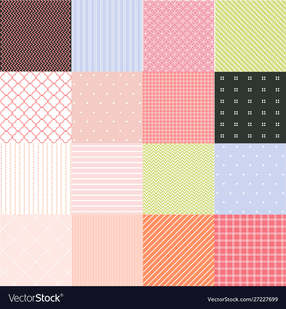 Seamless patterns with fabric texture vector image Seamless patterns with fabric texture