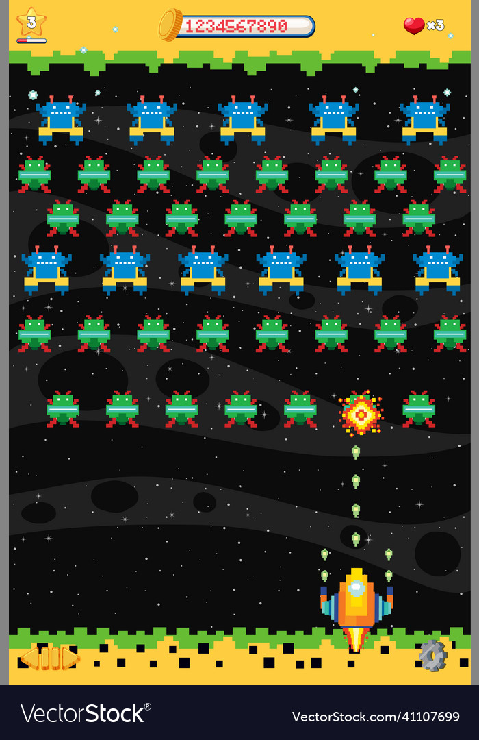 Space game user interface template