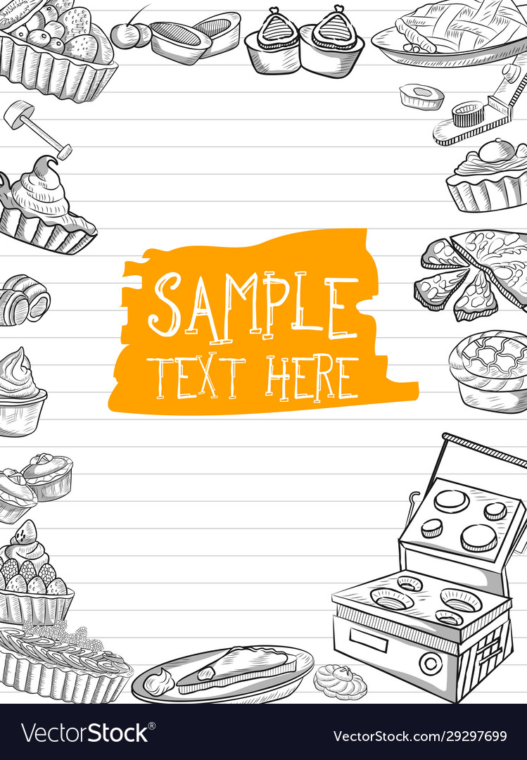 Template different types bakery item vector image Template different types bakery item