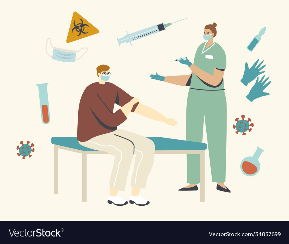 Vaccination concept doctor injecting vaccine