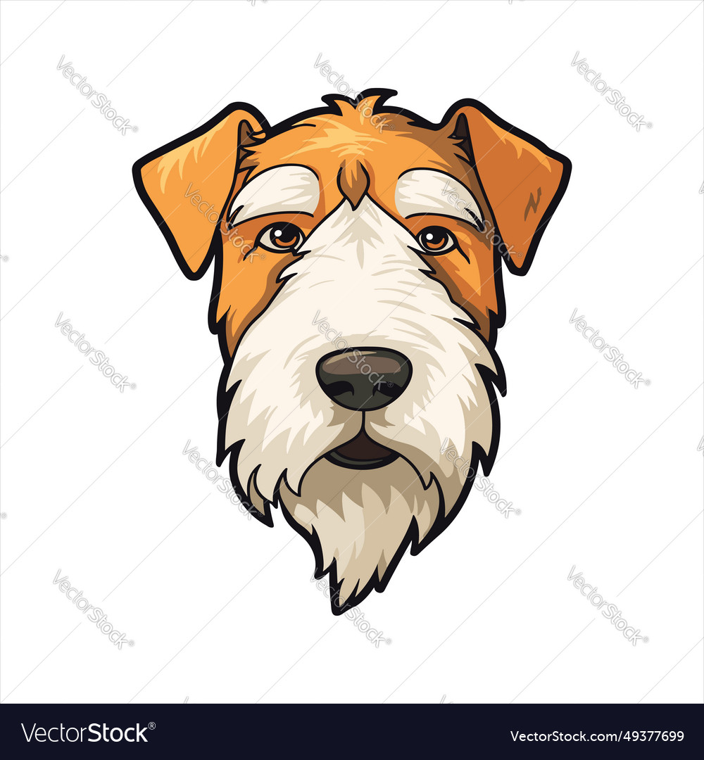 Wire fox terrier dog breed cute cartoon kawaii