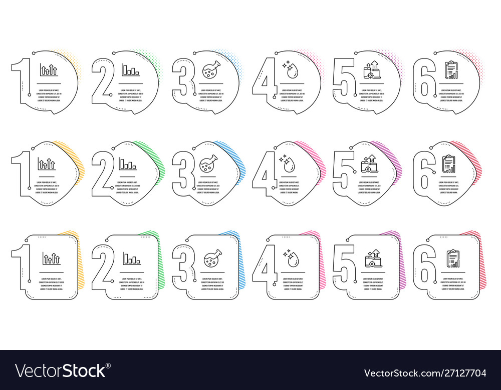Checklist histogram and upper arrows icons set Vector Image Checklist histogram and upper arrows icons set