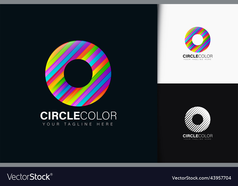 Circle color logo design with gradient vector image Circle color logo design with gradient