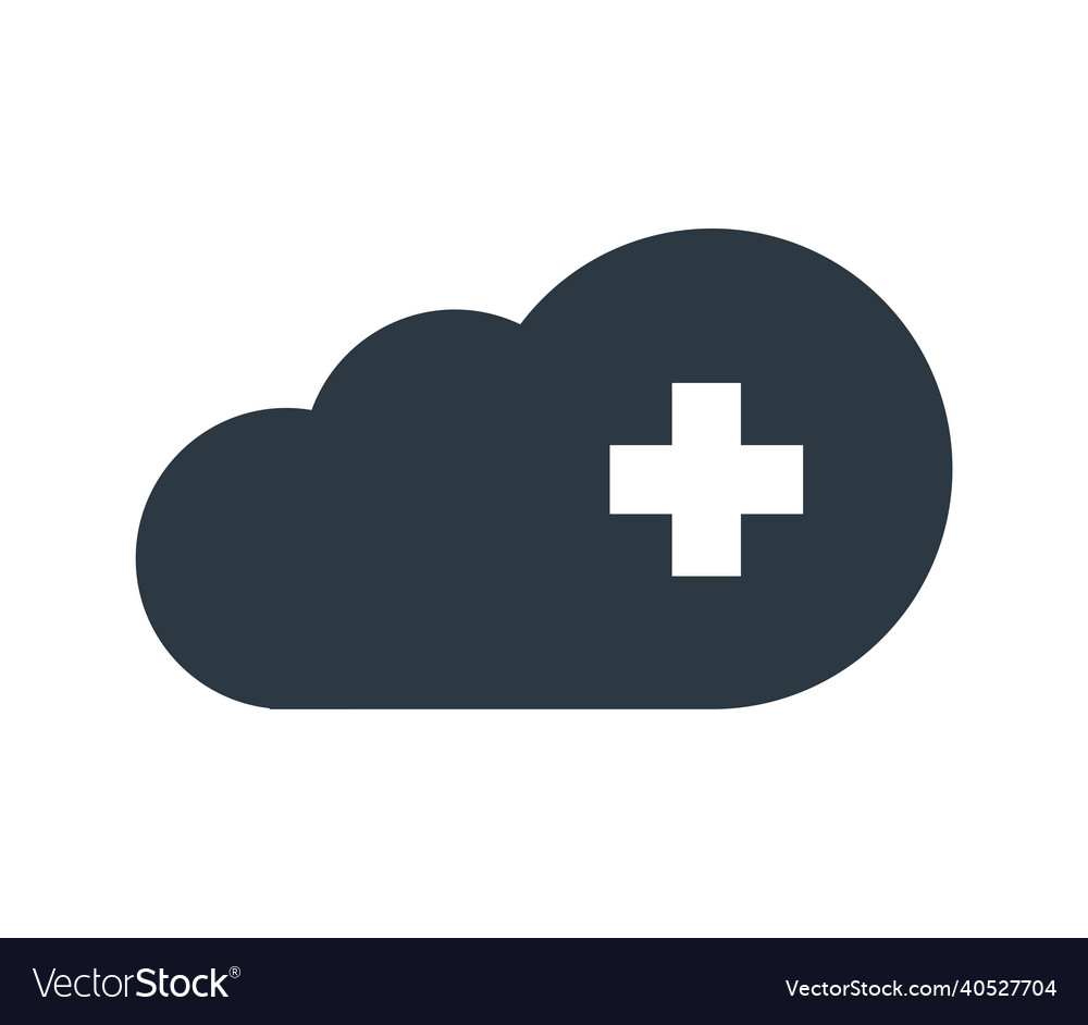 Cloud computing concept with plus icon vector image Cloud computing concept with plus icon