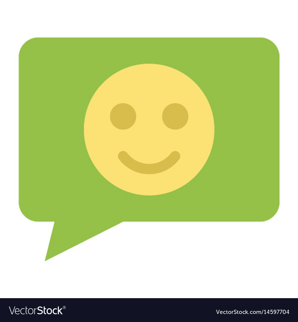 Comment with smile flat icon feedback and website