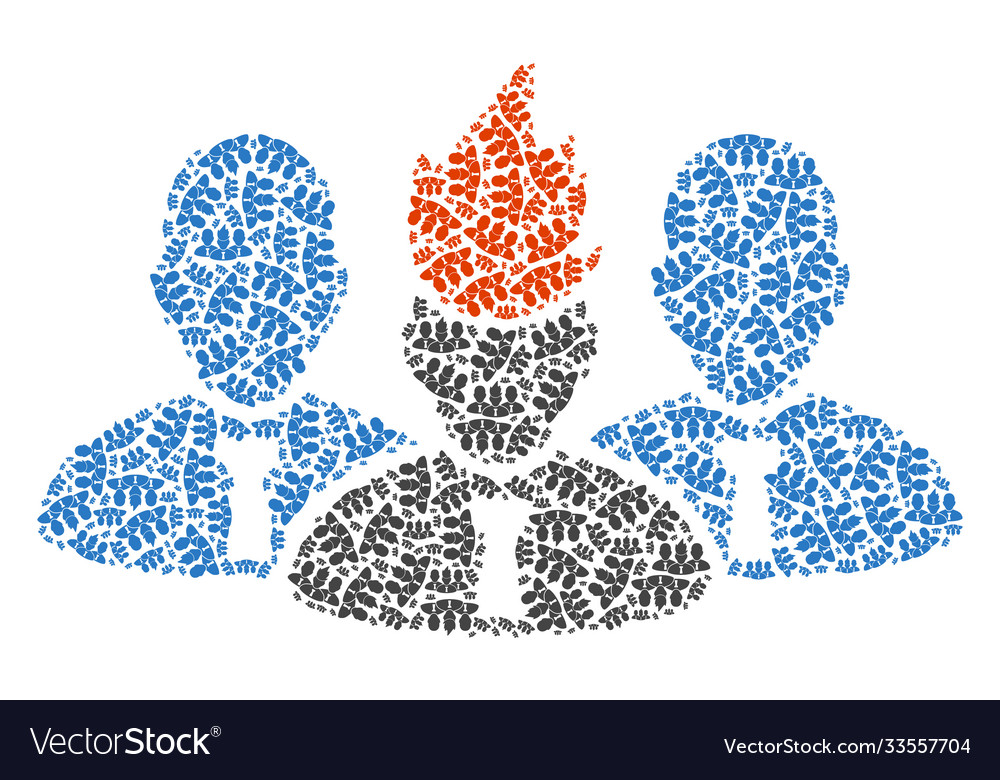 Flamed team leader mosaic self recursion vector image Flamed team leader mosaic self recursion