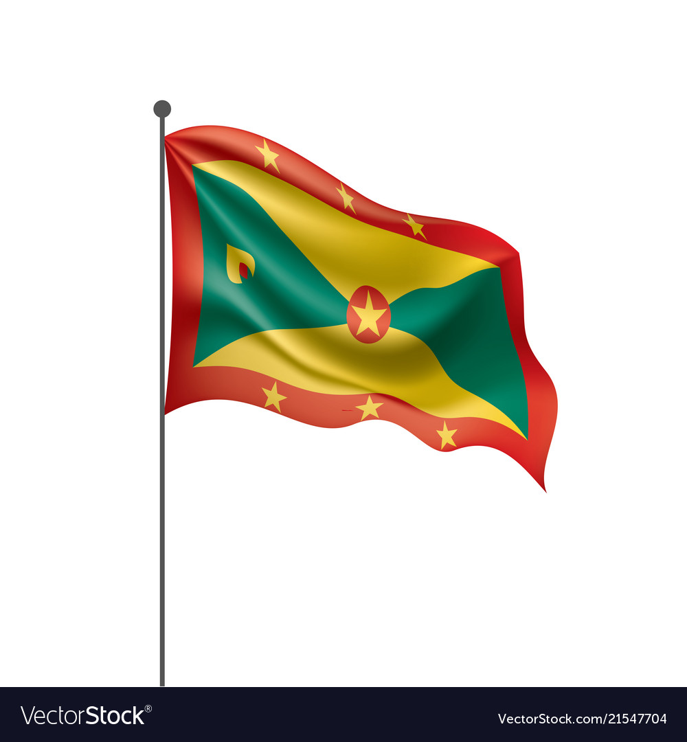 Grenada flag on a white Royalty Free Vector Image