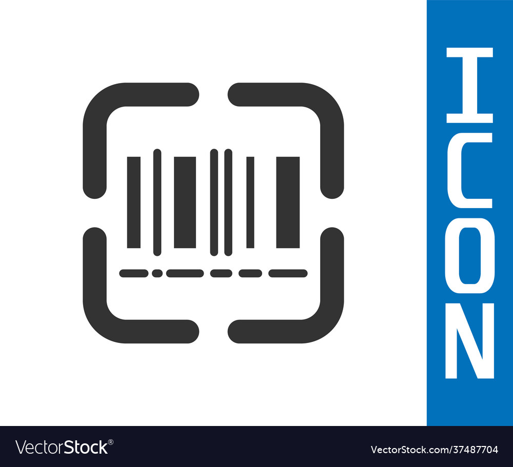 Grey scanner scanning bar code icon isolated vector image Grey scanner scanning bar code icon isolated
