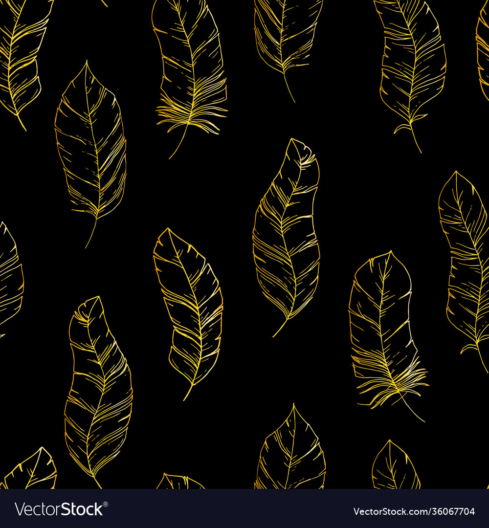 Hand-drawn seamless pattern with sketch style bird vector image Hand-drawn seamless pattern with sketch style bird