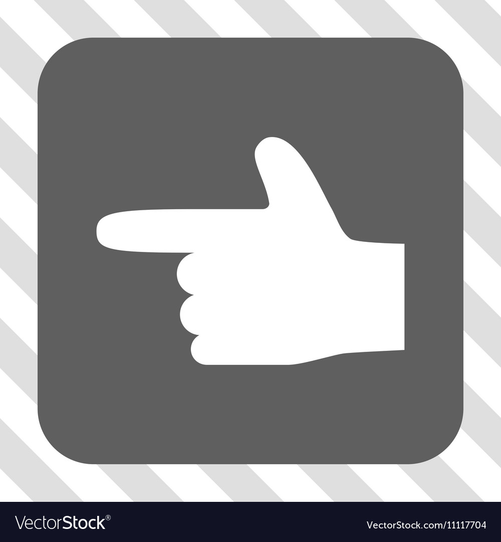 Hand pointer left rounded square button