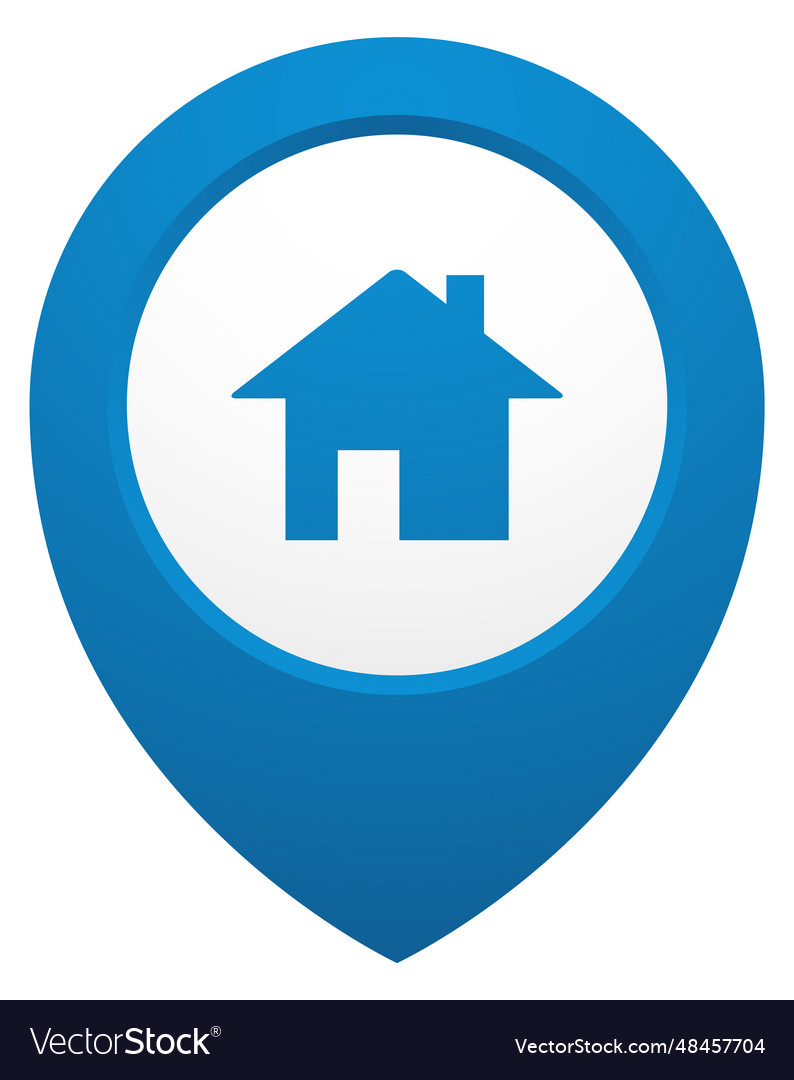 Home map pointer blue geo pin marker Royalty Free Vector