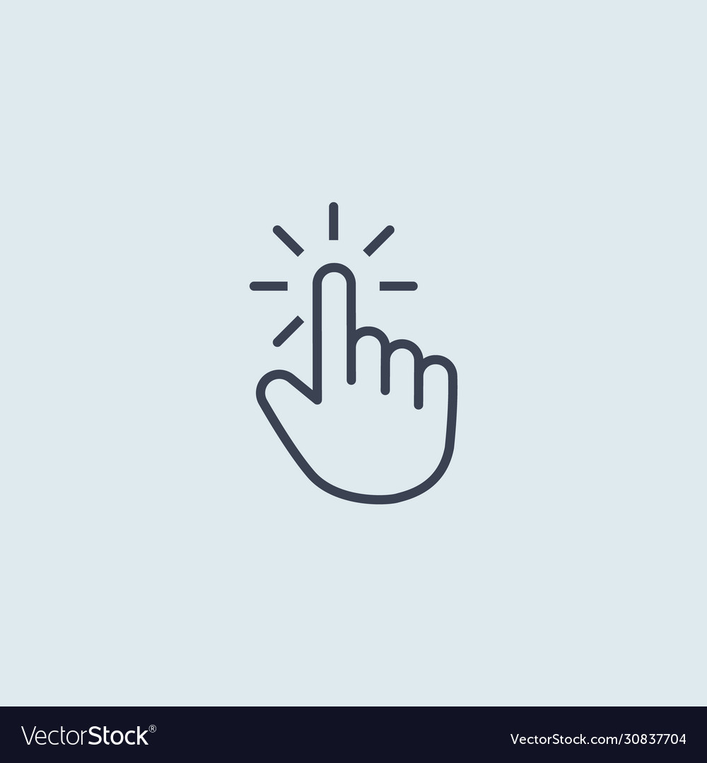 Icon click mouse hand symbol in flat simple style vector image Icon click mouse hand symbol in flat simple style