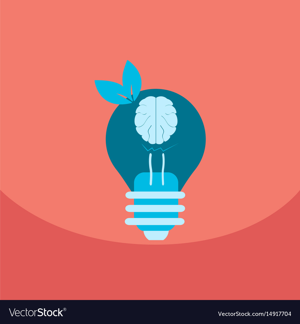 Light save planet on ecology style lamp with brain