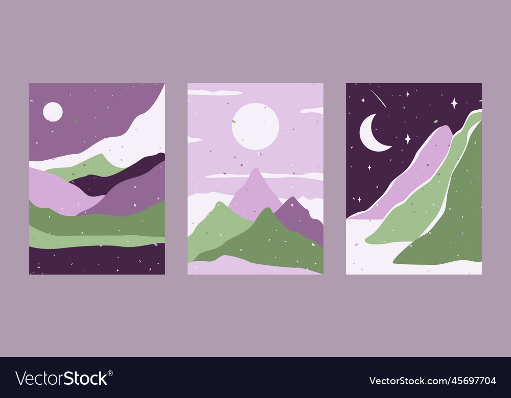 Minimalist landscape summer boho landscape Vector Image