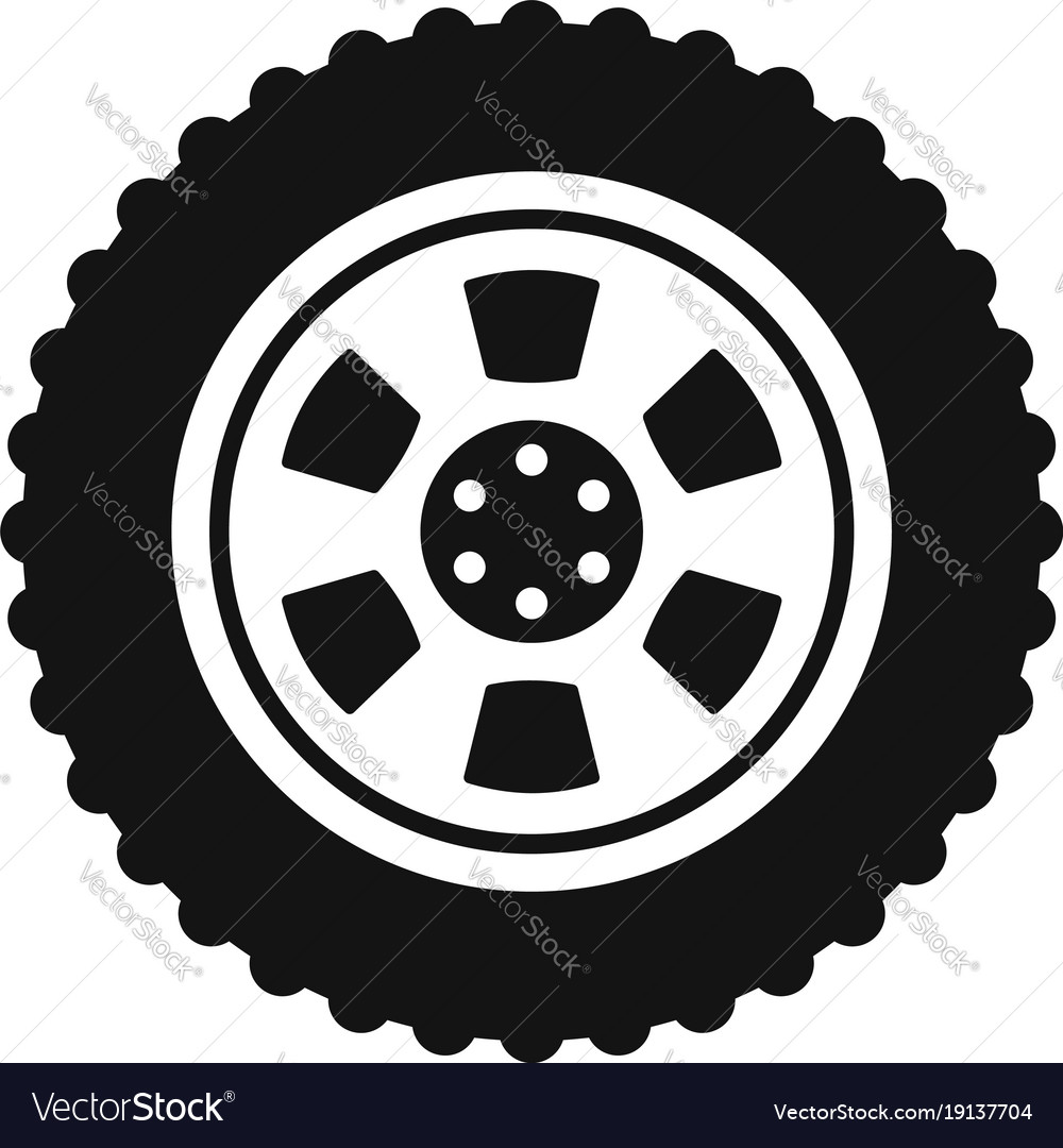 One tire icon simple style Royalty Free Vector Image