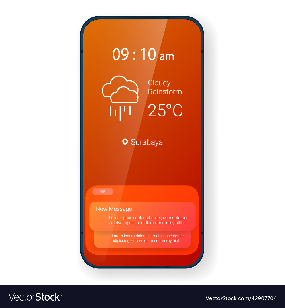 Orange home screen user interface mobile app
