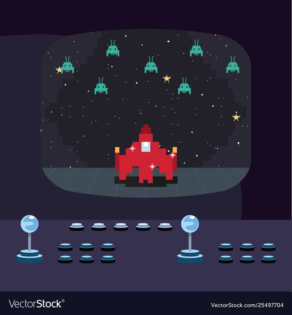 Pixel Invaders Retro Game Screen