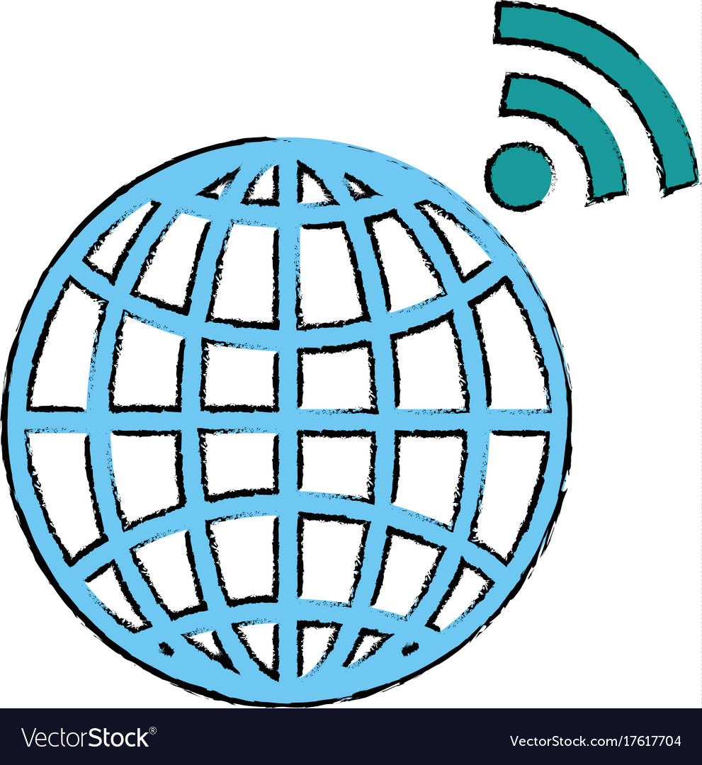 Planet sphere with wifi signal