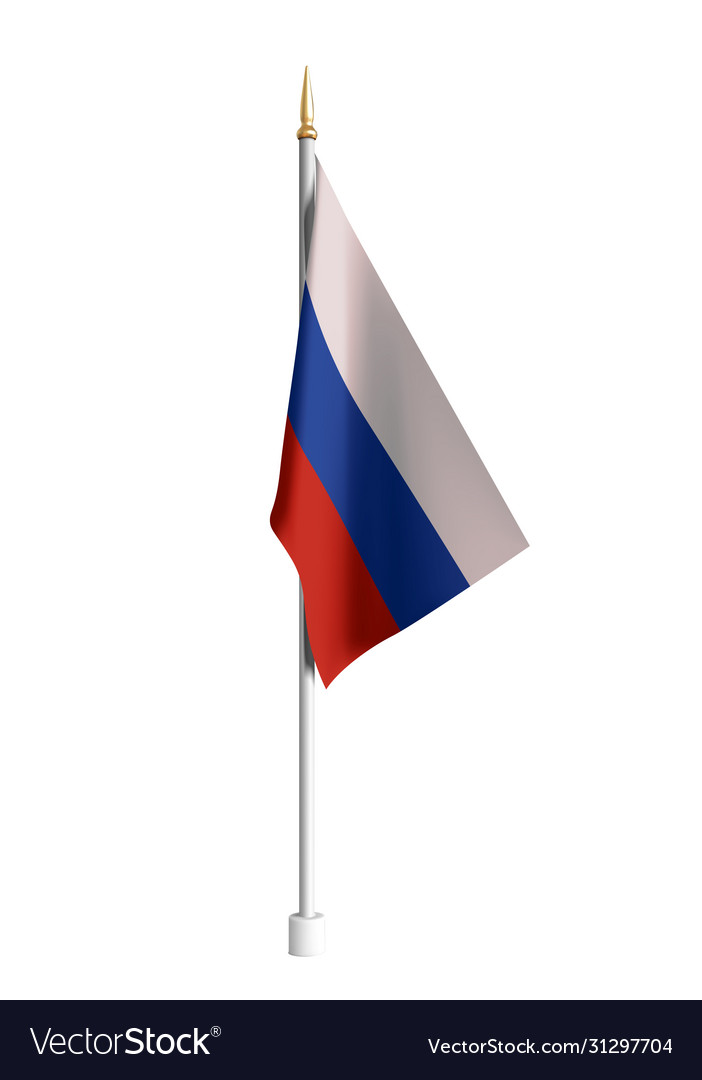 Realistic russia flag 3d waving flag Royalty Free Vector