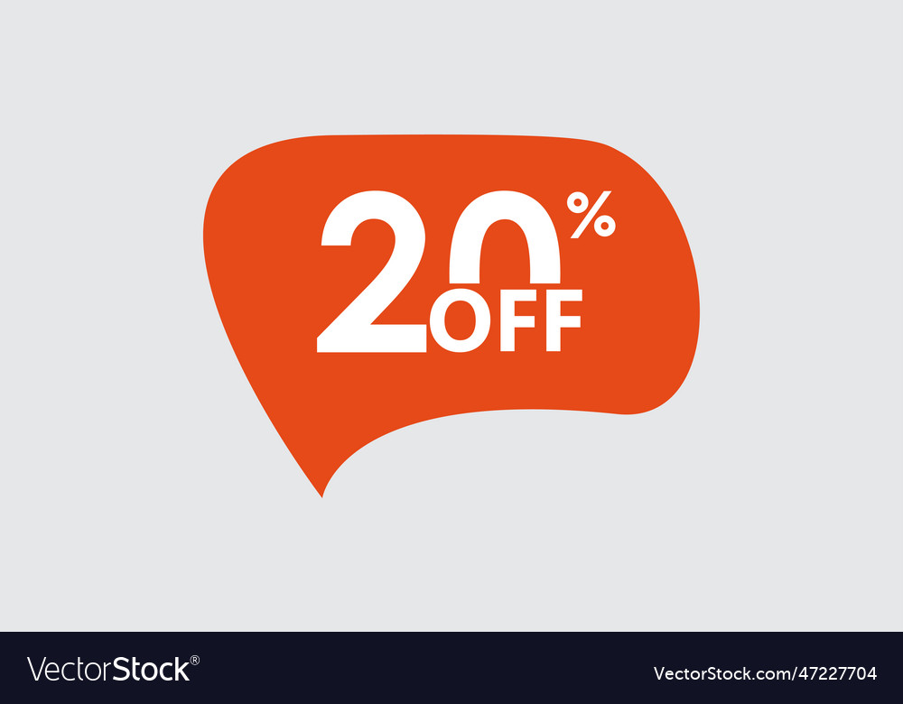 Sale sticker 20 percent price off discount label