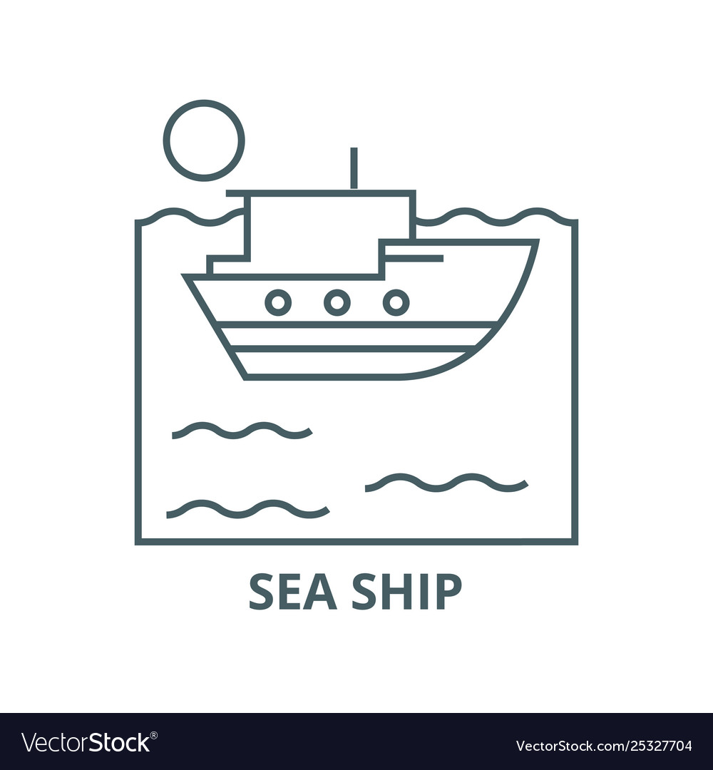 Sea ship line icon linear concept outline