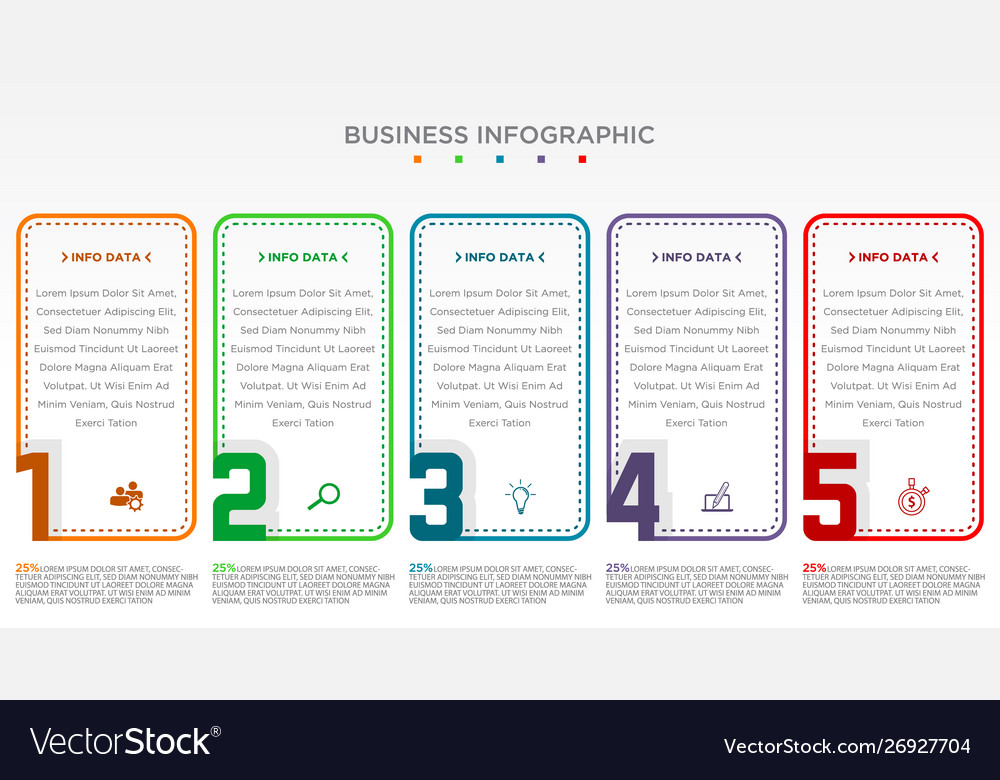 Step Infographic with 5 Options - Progress Chart
