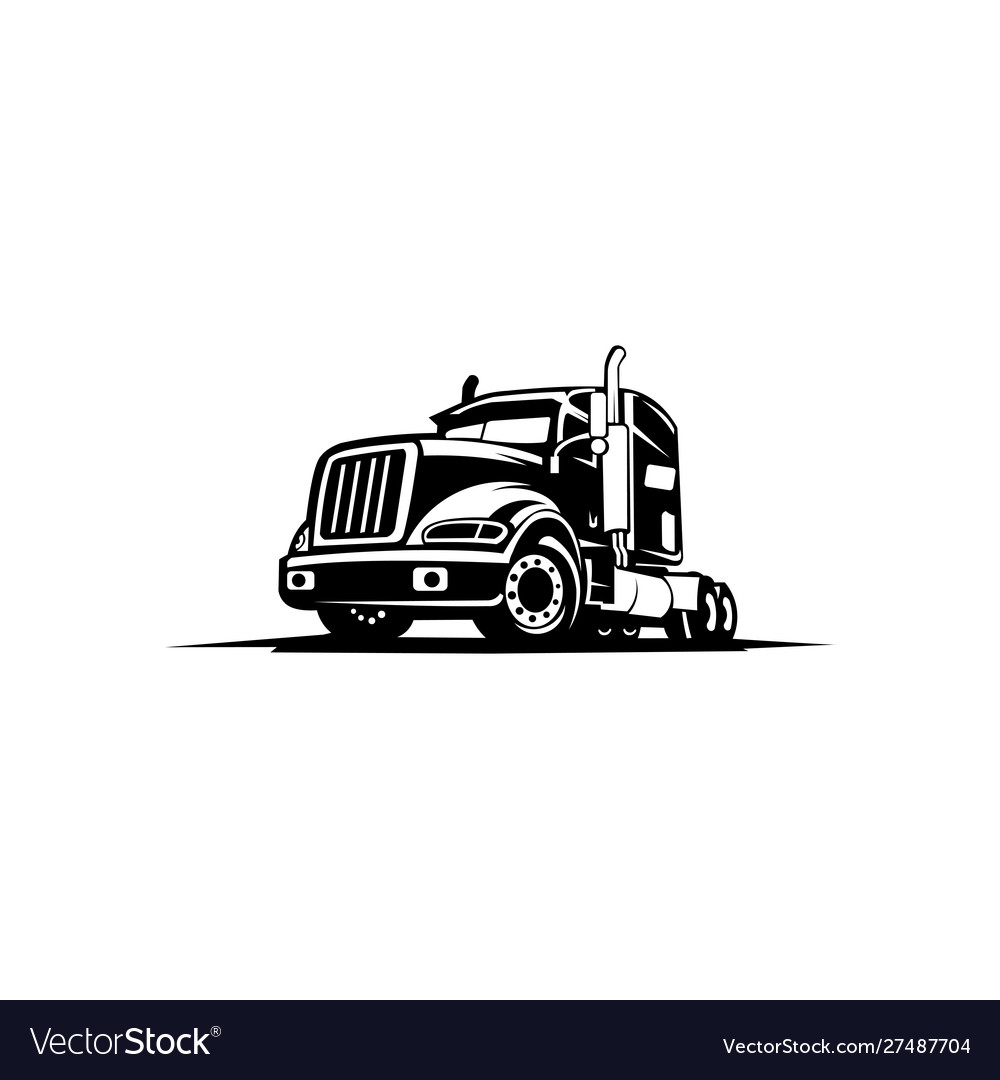 Tow truck trailer logo transportation Royalty Free Vector