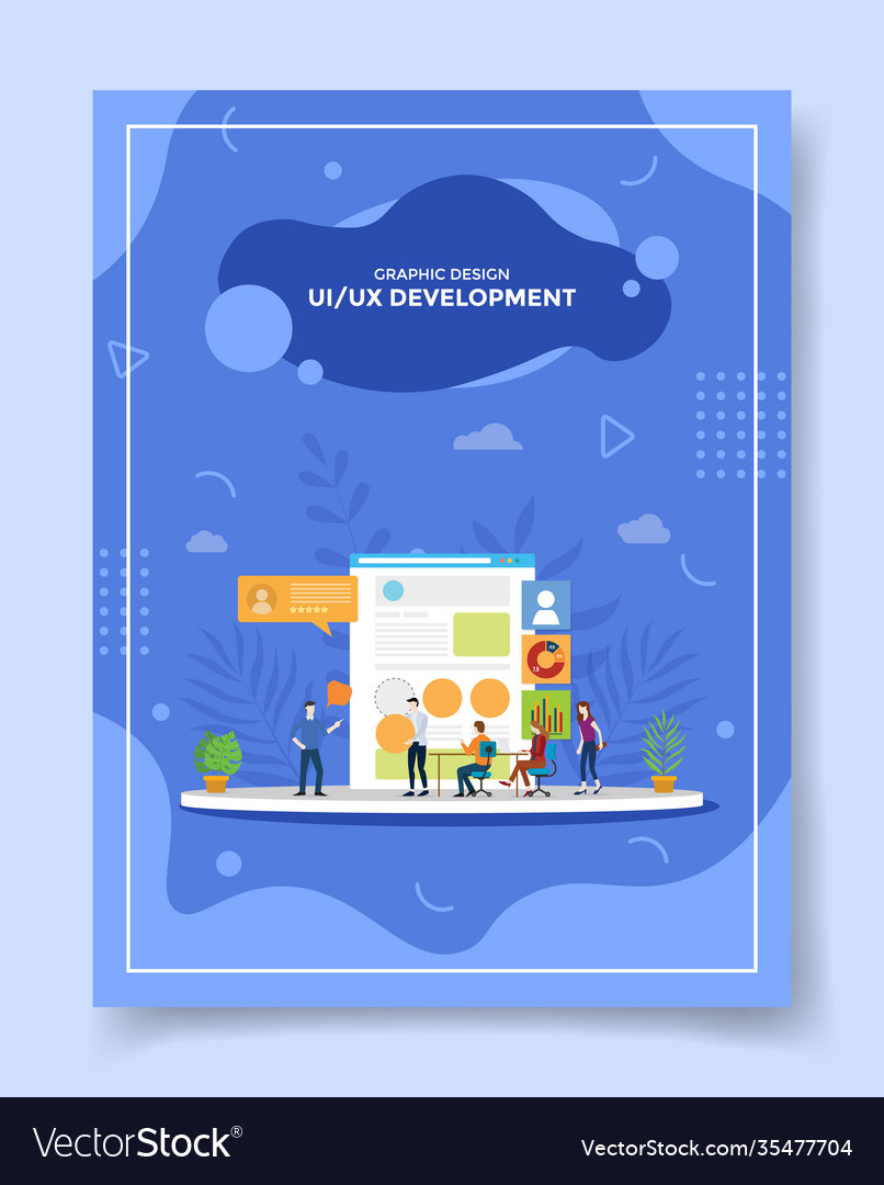 Ui ux development concept people programmer vector image Ui ux development concept people programmer