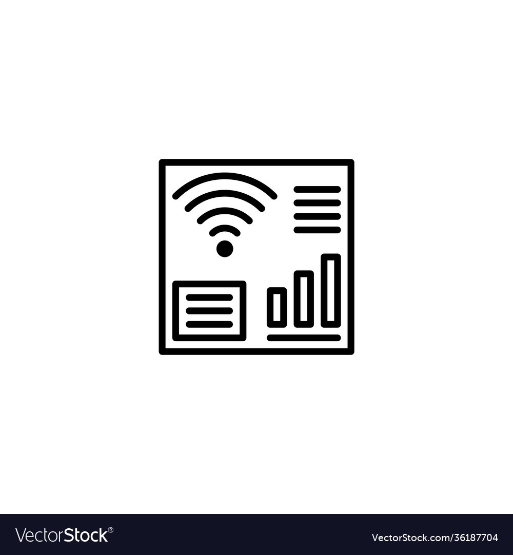 Wireless network manager dashboard icon with line vector image Wireless network manager dashboard icon with line