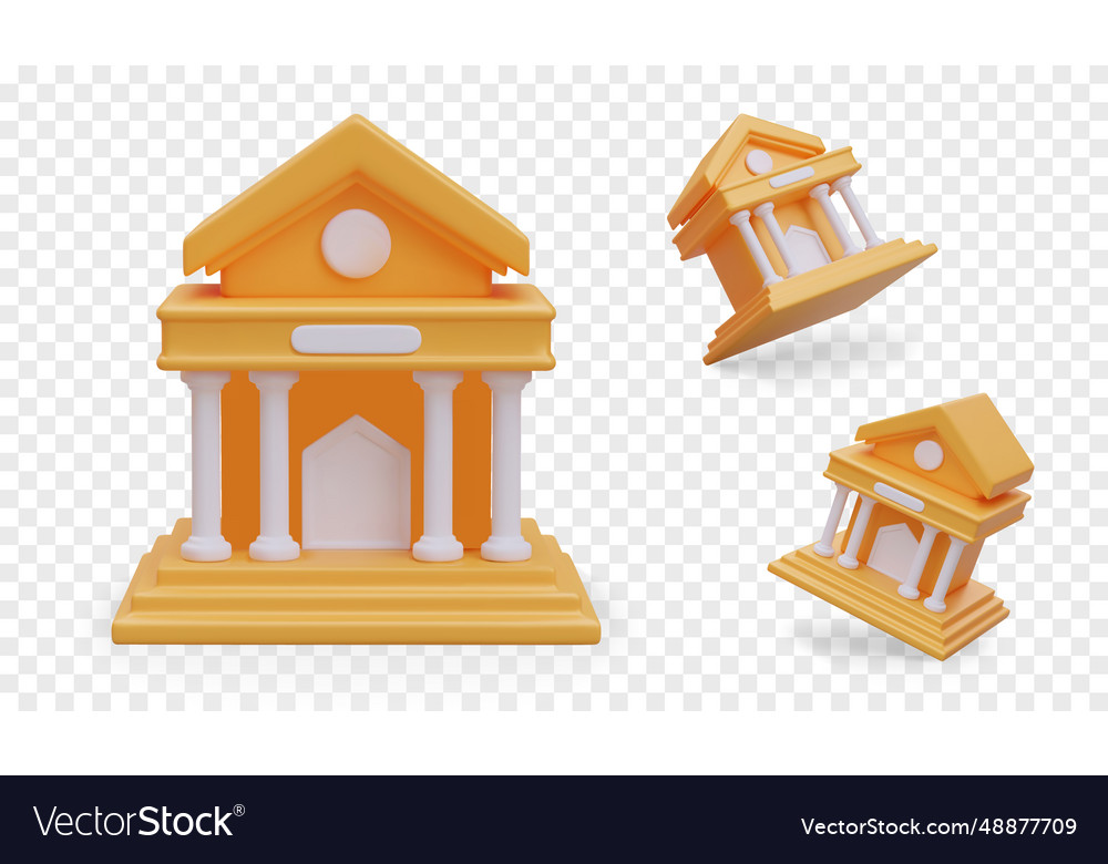 3d court building with columns front vector image 3d court building with columns front