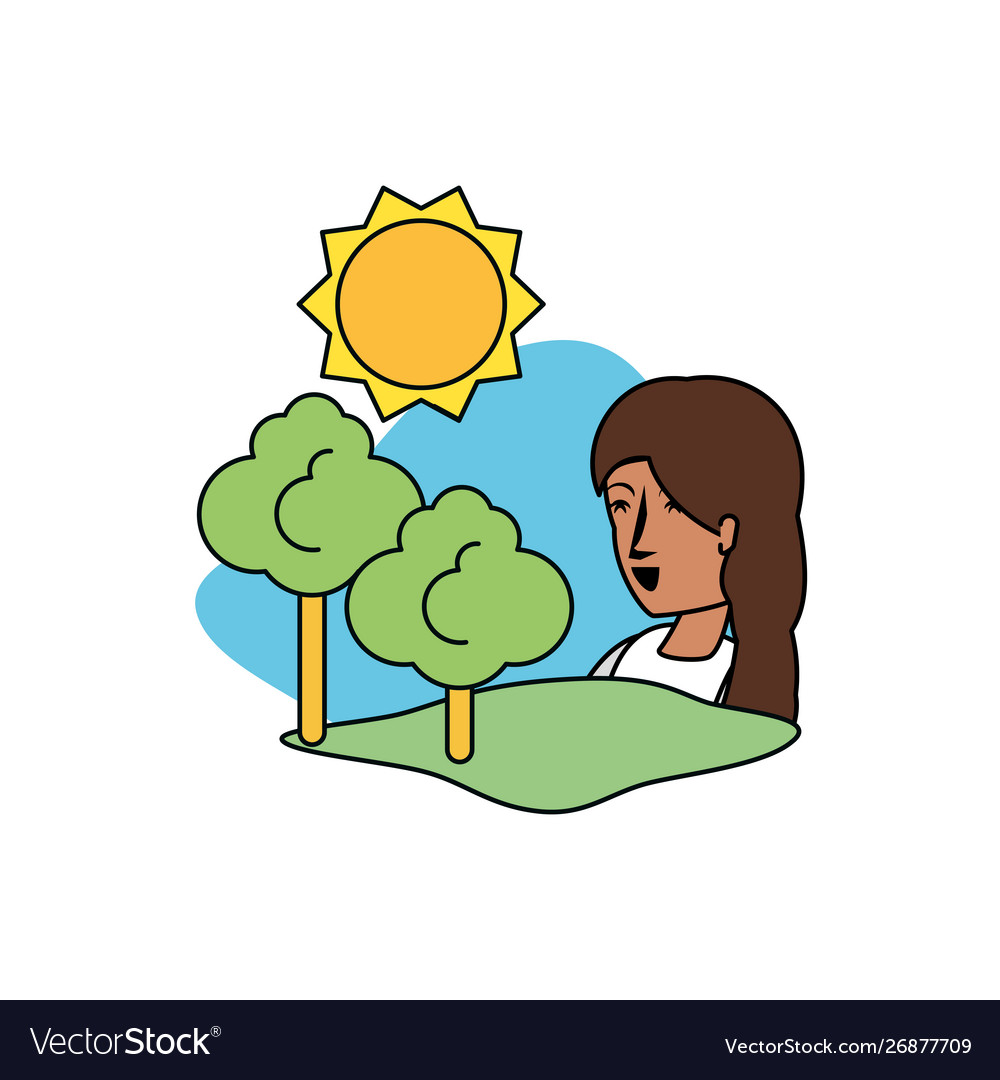 Avatar woman with trees design