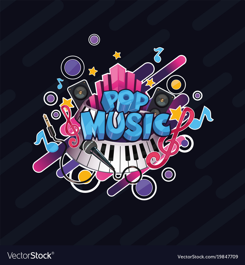 Colorful Detailed Pop Music Can Be Royalty Free Vector Image