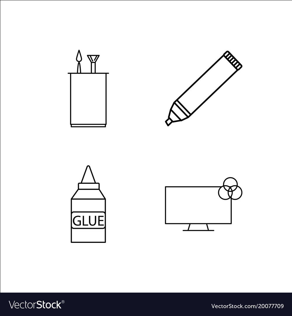Design and studio simple linear icon setsimple