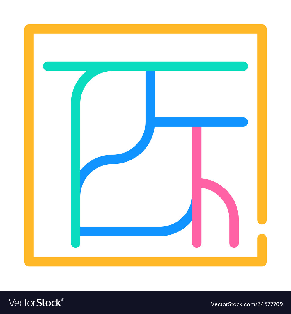 Factory route system color icon vector image Factory route system color icon