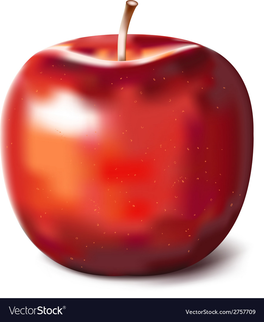 Hand painted red apple Royalty Free Vector Image