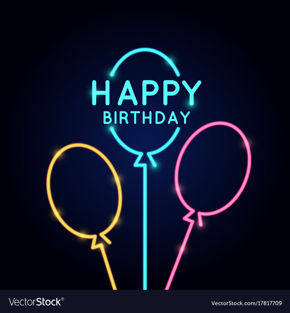 happy birthday minimalistic linear