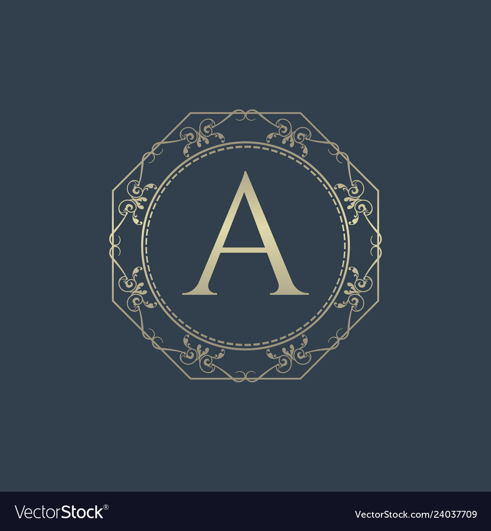 Letter a luxury logo Royalty Free Vector Image