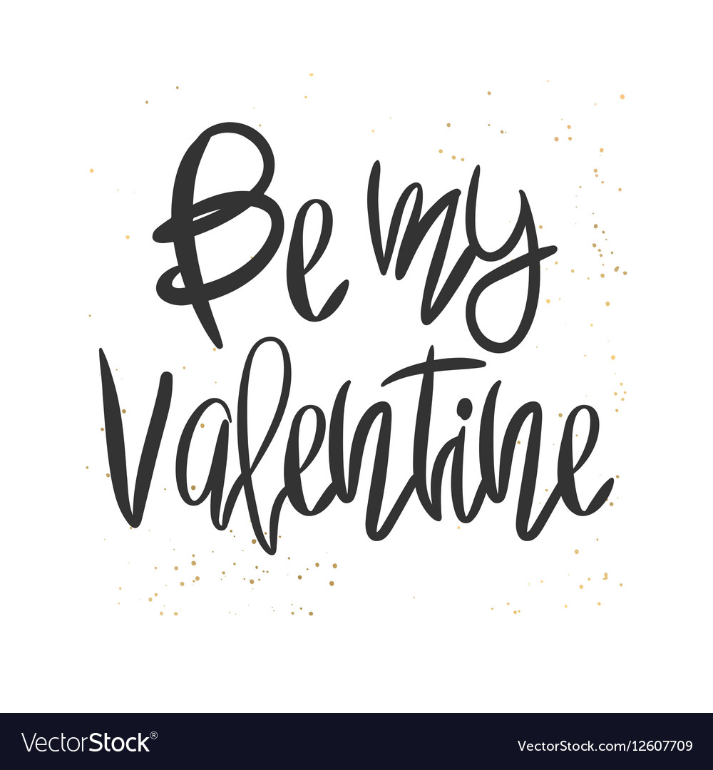 Romantic decorative poster with lettering Vector Image