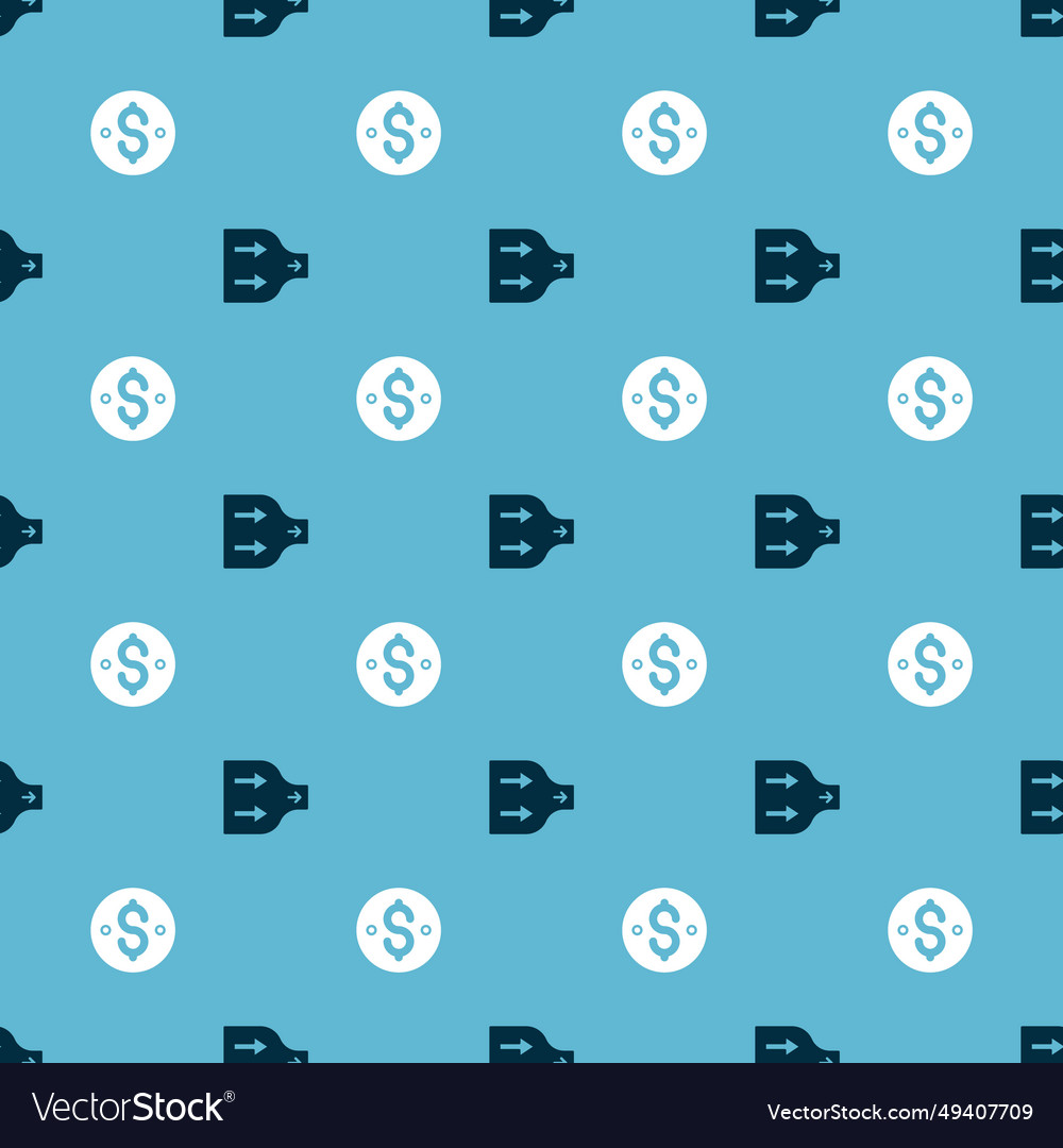 Set arrow and dollar symbol on seamless pattern vector image Set arrow and dollar symbol on seamless pattern