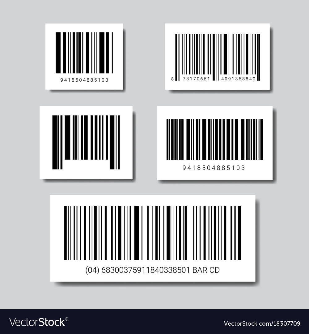 Set of sample bar codes for scanning icon
