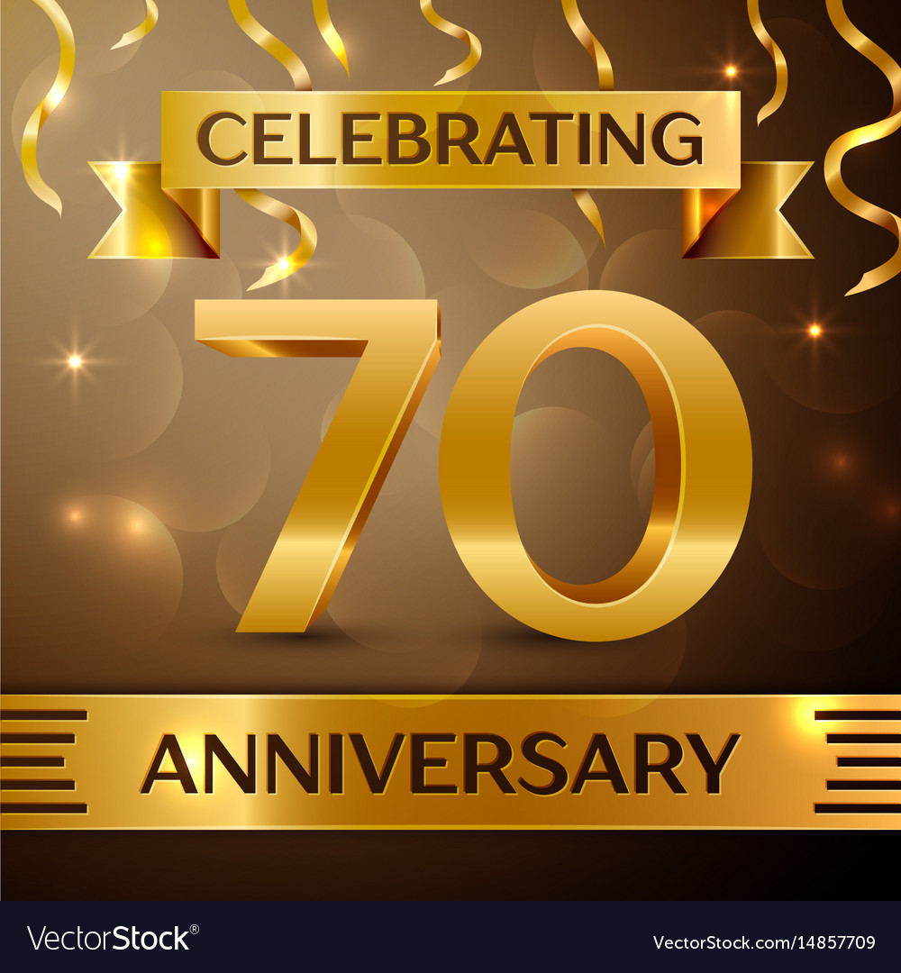 Seventy years anniversary celebration design Vector Image