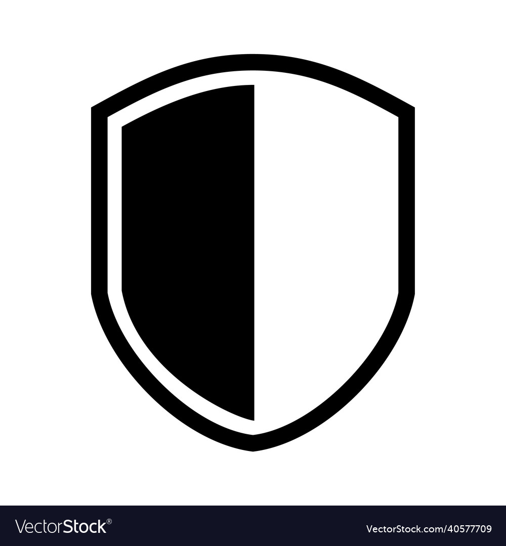 Shield icon in flat style