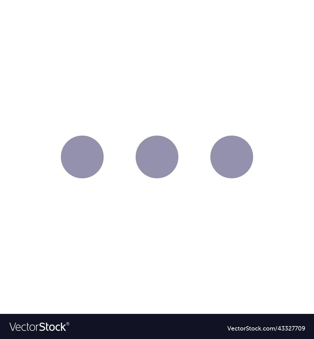 Three horizontal dots menu flat color ui icon Vector Image