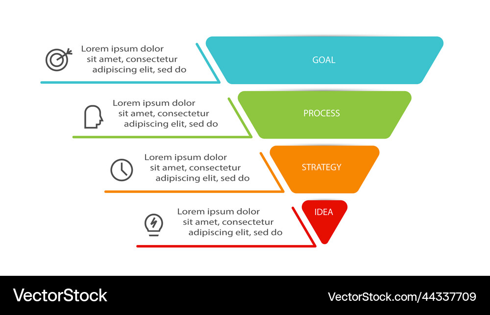 Triangle with 4 elements infographic template Vector Image