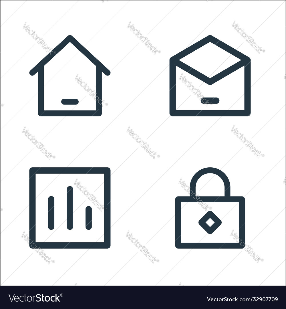 User interface line icons linear set quality vector image User interface line icons linear set quality