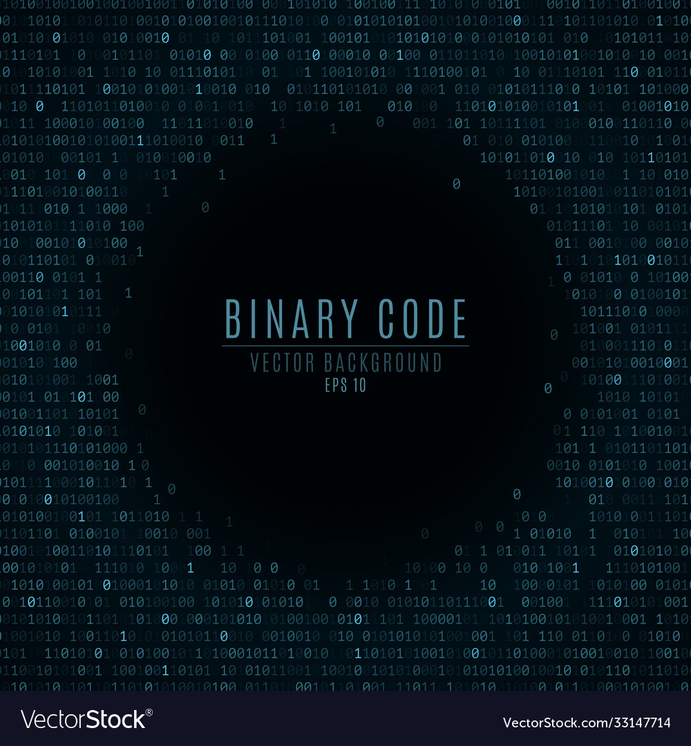 Binary code abstract background falling blue vector image Binary code abstract background falling blue