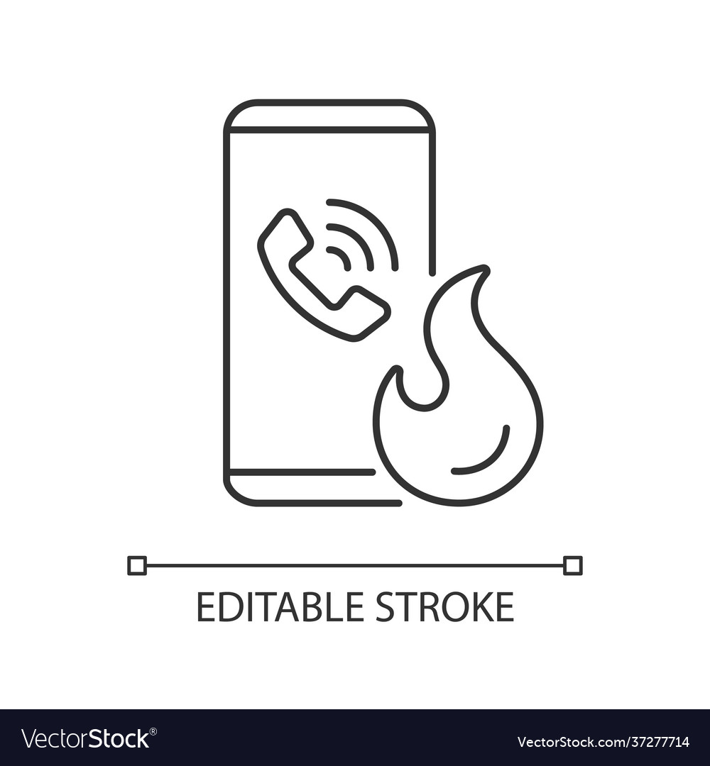Call in case emergency linear icon vector image Call in case emergency linear icon